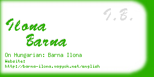 ilona barna business card